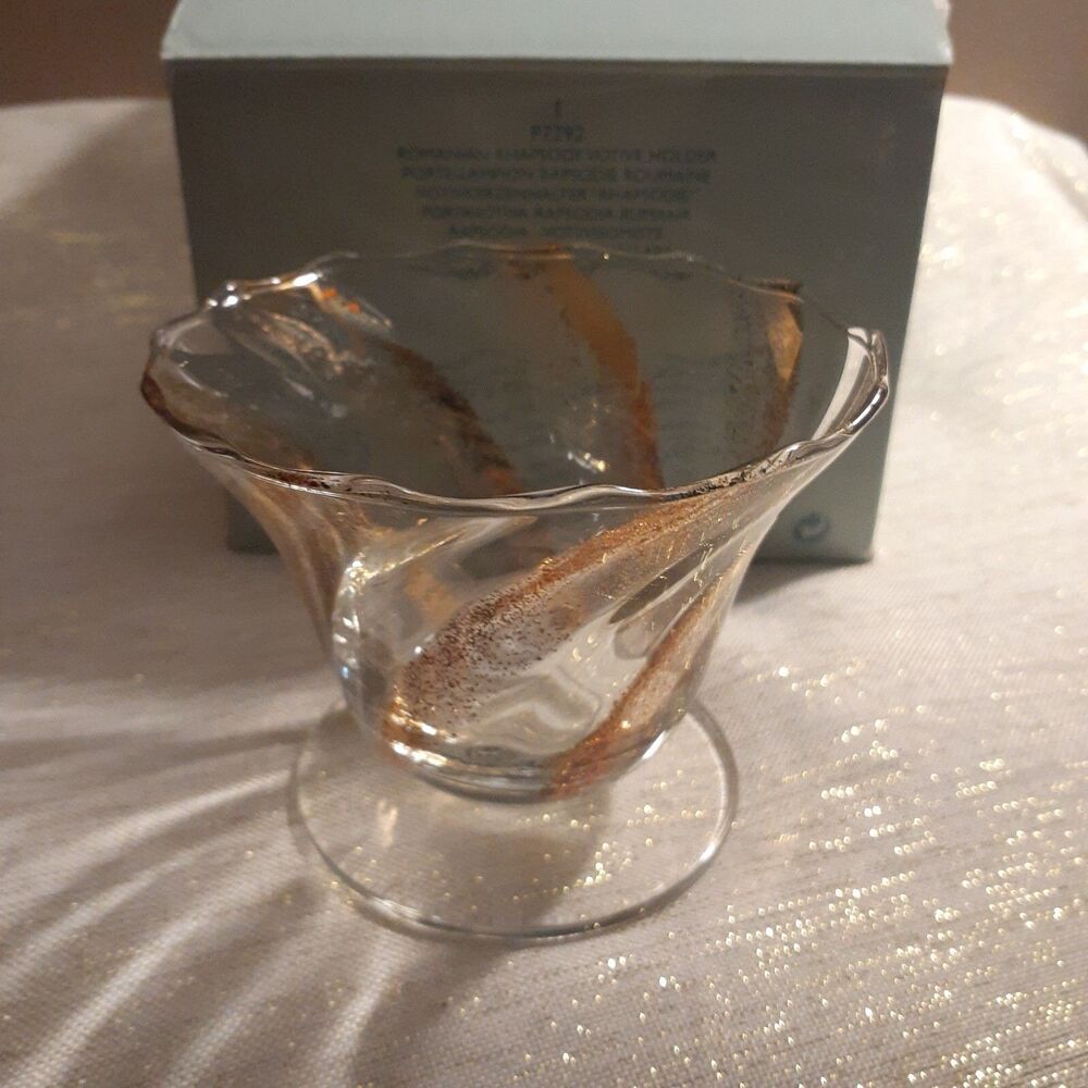 Partylite P7292 Romanian Rhapsody Votive Holder Tealight Holder Gold Details